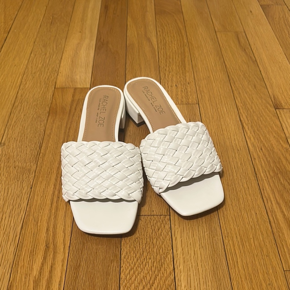 Rachel Zoe White Braided Sandals